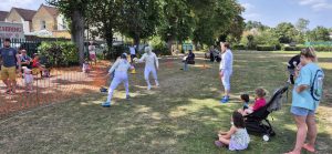Fencing on grass